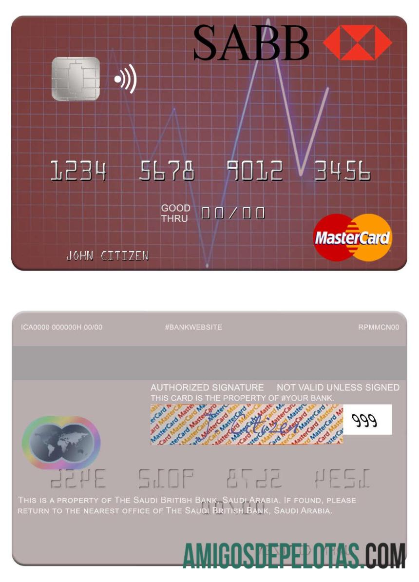 Arábia Saudita O Saudi British Bank Mastercard baixar para verificação